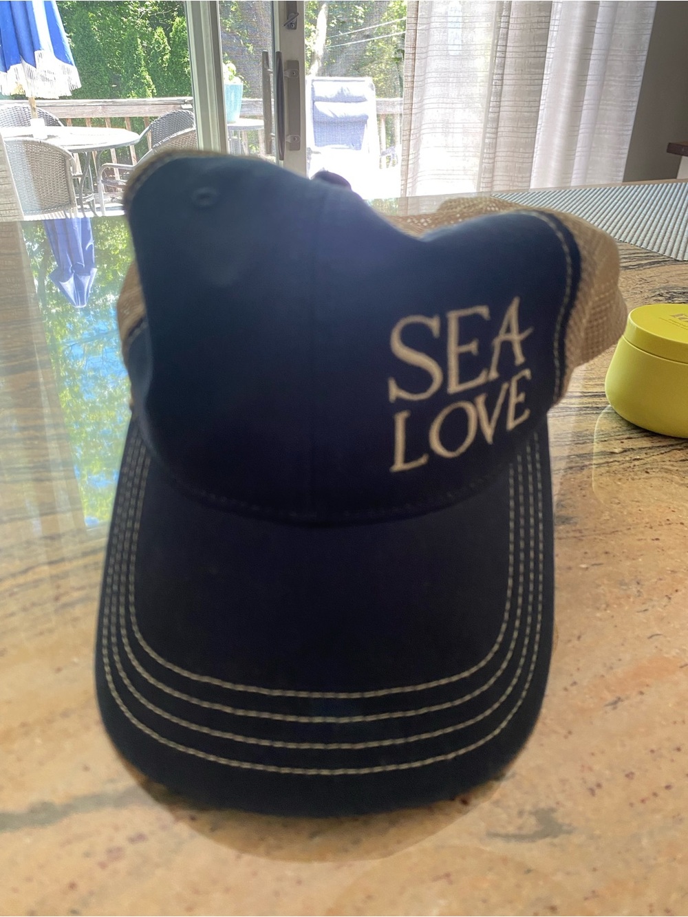 SEA LOVE Navy Trucker Hat